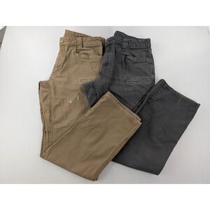 Noble Outfitters Mens Work Pants Lot 2 38x34 Gray Tan Canvas Utility Paint